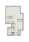 Bell Tower at Old Town Square 2D studio floor plan